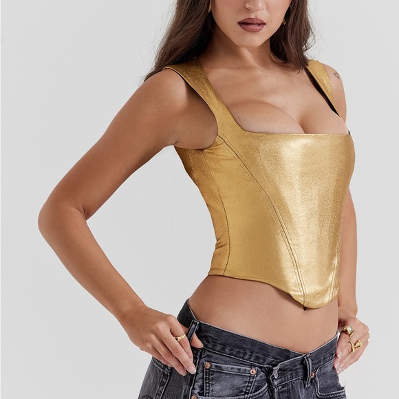 House Of CB Karia Gold Corset Top XS and S - Picture 4 of 10